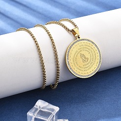 201 Stainless Steel Rhinestone Pendant Necklaces for Women&nbsp;NJEW-U021-05G