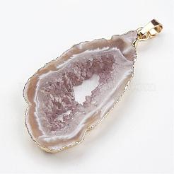 Natural Geode Agate Pendants&nbsp;G-G950-02G
