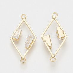 Brass Cubic Zirconia Links&nbsp;X-KK-T027-42G