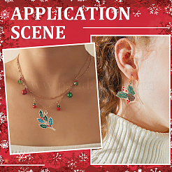 28Pcs 2 Styles Golden Plated Christmas Alloy Enamel Pendants&nbsp;ENAM-SC0005-83