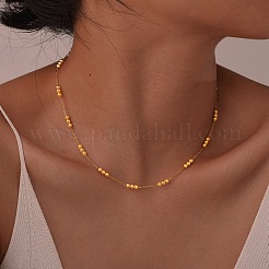 Stainless Steel Ball Link Chain Necklaces for Women&nbsp;PW-WG751C5-02
