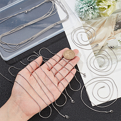 15Pcs 3 Size 304 Stainless Steel Round Snake Chain Necklace for Men Women&nbsp;NJEW-NB0001-12