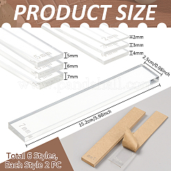 12Pcs 6 Style Transparent Acrylic Clay Press Board&nbsp;TOOL-BC0002-62