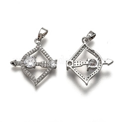 Brass Clear Cubic Zirconia Constellation Charms&nbsp;KK-B031-08P