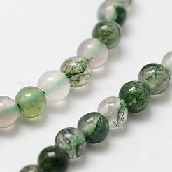 Natural Moss Agate Beads Strands&nbsp;X-G-N0184-07-2mm