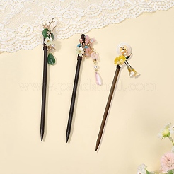 3Pcs 3 Styles Glass Hair Sticks&nbsp;MRMJ-DJ0001-13A