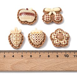 Tartan Pattern Opaque Resin Cabochons&nbsp;RESI-F067-04