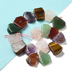 Natural Amethyst & Quartz Crystal & Green Aventurine & Rose Quartz & Carnelian & Tiger Eye Beads Strands&nbsp;G-P528-K06-01