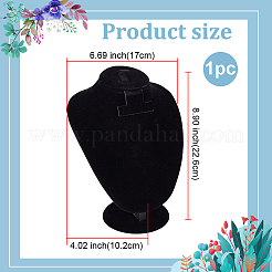 1Pc Bust Shaped Velvet Necklace Display Stands&nbsp;NDIS-PH0001-15