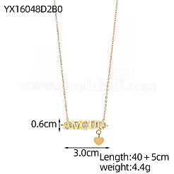 304 Stainless Steel Micro Pave Cubic Zirconia Pendant Necklaces&nbsp;NJEW-OY002-42G