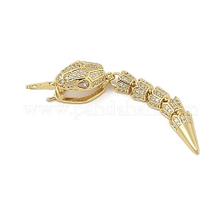 Brass Micro Pave Clear Cubic Zirconia Snap Clasps&nbsp;KK-Z078-37G