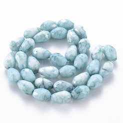 Opaque Baking Paint Crackle Glass Beads Strands&nbsp;EGLA-T008-17C