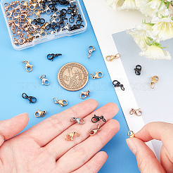 80Pcs 4 Color Ion Plating(IP) 304 Stainless Steel Lobster Claw Clasps&nbsp;STAS-DC0006-22