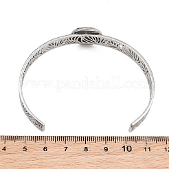 304 Stainless Steel Blank Cuff Bangle Bases with Flat Round Tray&nbsp;SA-CBA82C8-04A-P
