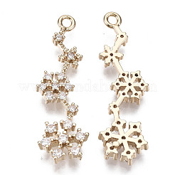 Brass Micro Pave Cubic Zirconia Pendants for Christmas&nbsp;KK-R111-038