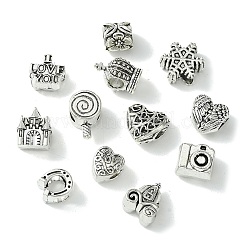 60Pcs 12 Style Tibetan Style Alloy European Beads&nbsp;TIBEB-FS0001-04