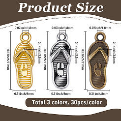 90Pcs 3 Colors Tibetan Style Alloy Pendants&nbsp;TIBEP-SC0003-41