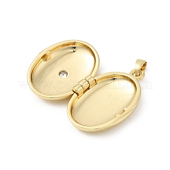 Brass Micro Pave Clear Cubic Zirconia Locket Pendants&nbsp;KK-L262-03G