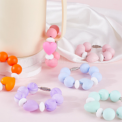 6Pcs 6 Colors Silicone Wine Glass Charms&nbsp;HJEW-SC00137