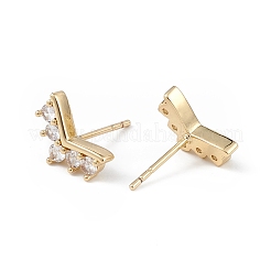 Clear Cubic Zirconia Crown Stud Earrings&nbsp;EJEW-L234-077G