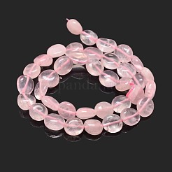 Natural Rose Quartz Nuggets Beads Strands&nbsp;G-J336-24