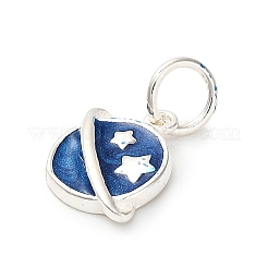 925 Sterling Silver Blue Enamel Pendants&nbsp;STER-C014-02C-S
