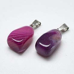 Natural Banded Agate/Striped Agate Pendants&nbsp;G-T122-20B