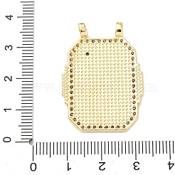 Brass Micro Pave Cubic Zirconia Pendants&nbsp;KK-K408-72G