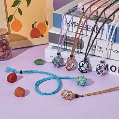Braided Waxed Cotton Thread Cords Macrame Pouch Necklace Making&nbsp;AJEW-SW00022-05