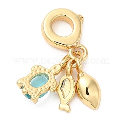 Brass Micro Pave Cubic Zirconia Pendants&nbsp;X-KK-D027-06G