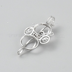 Sterling Silver Bead Cage Pendants&nbsp;LS-STER-WH0008-87