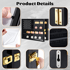 Wooden Wall Mounted Medal Display Cases with Acrylic Visible Window&nbsp;ODIS-WH0078-24
