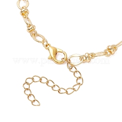 3Pcs Natural Rose Quartz & Tiger Eye & Lapis Lazuli & Brass Link Chain Bracelet Sets&nbsp;BJEW-JB12646