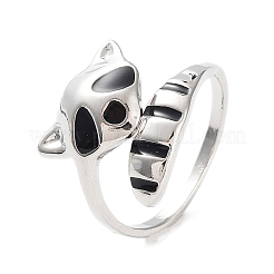 Enamel Raccoon Open Cuff Ring&nbsp;PW23031603738