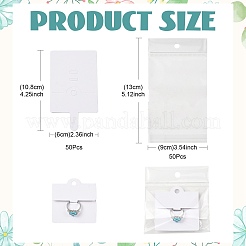 50Pcs Rectangle Foldable Paper Jewelry Display Cards for Rings&nbsp;CDIS-FS0001-31A