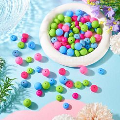 90Pcs 9 Styles Round Silicone Focal Beads&nbsp;SIL-TA0003-56