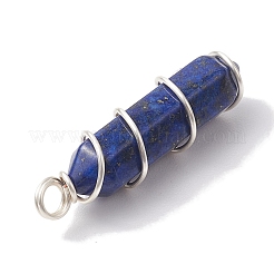 Natural Lapis Lazuli Double Terminal Pointed Pendants&nbsp;PALLOY-JF02673-04