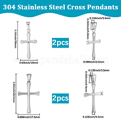 4Pcs 2 Styles 304 Stainless Steel Pendants&nbsp;STAS-BBC0007-68