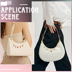 2Pcs 2 Styles Alloy Enamel Cherry Charm Brass Bag Decorative Chains&nbsp;HJEW-SC0002-62