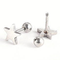 Tarnish Resistant 201 Stainless Steel Barbell Cartilage Earrings&nbsp;EJEW-R147-08