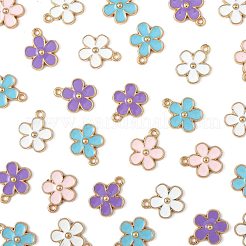 40Pcs 4 Colors Alloy Enamel Charms&nbsp;ENAM-FS0003-37