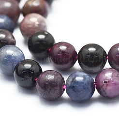 Natural Africa Red Corundum/Ruby and Sapphire Beads Strands&nbsp;G-D0010-01A-6mm