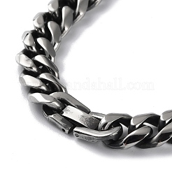 304 Stainless Steel Cuban Link Chain Necklace&nbsp;NJEW-P288-01A-AS