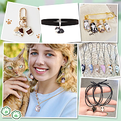 20Pcs 10 Styles Printed Alloy Pendants&nbsp;FIND-PH0021-07