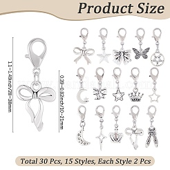 30Pcs 15 Styles Alloy Shoes Charms&nbsp;HJEW-CP00068