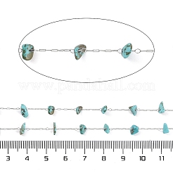 Handmade Natural Turquoise Chip Beads Chain&nbsp;CHS-H028-06A-04