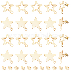 32Pcs 2 Styles 201 Stainless Steel Stud Earring Findings&nbsp;STAS-BBC0010-26