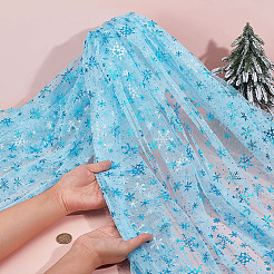 2M Polyester Snowflake Mesh Fabrics&nbsp;DIY-WH0622-386B