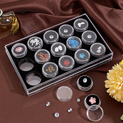 15 Slots Mini Round Plastic Jewelry Screw Top Bead Jars Sets with Velvet Inside&nbsp;AJEW-WH0472-42C