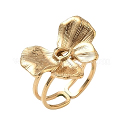304 Stainless Steel Open Cuff Rings for Women&nbsp;RJEW-K320-01G